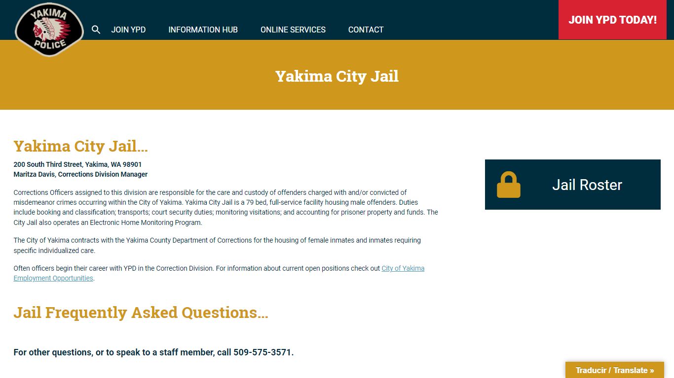 Yakima City Jail - Yakima Police Department